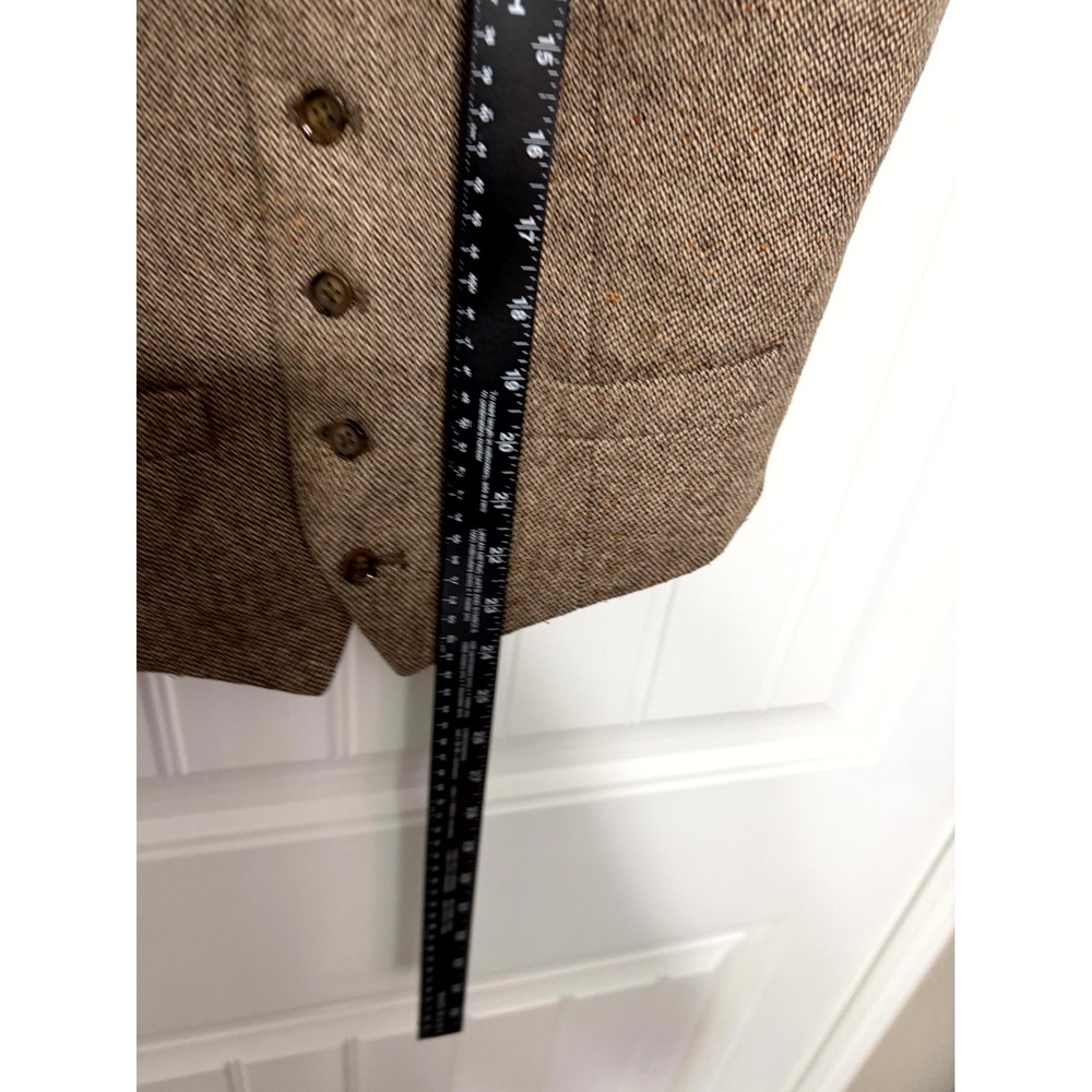 J.Crew Vest Mens XS Brown Herringbone Tweed Wool Blend Button Front Waistcoat - Picture 5 of 6